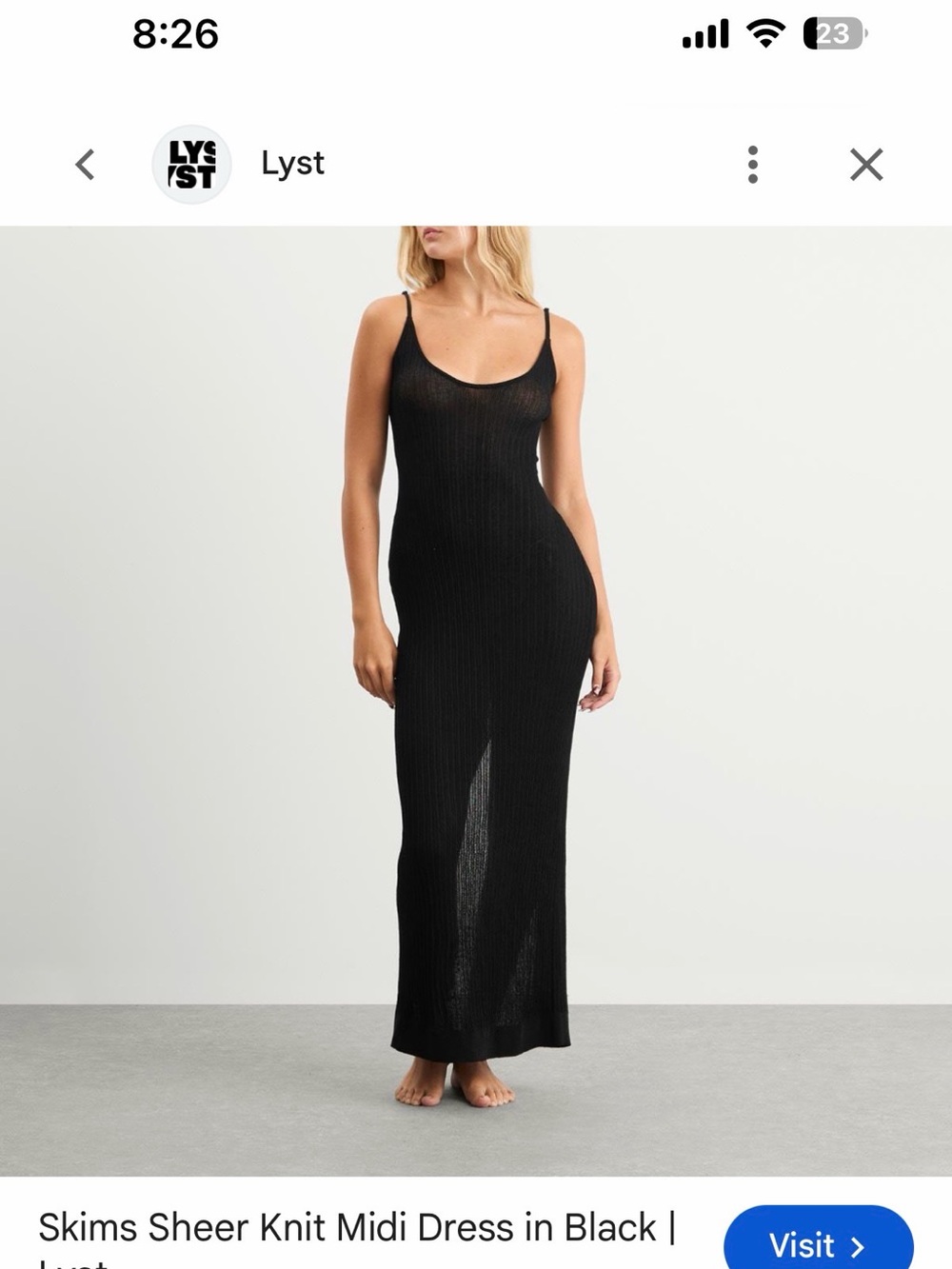 SKIMS Black Sheer Knit Maxi Swim Cover-Up